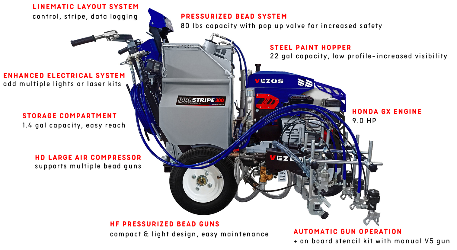 automatic self propelled line striper vezos prostripe 300 linematic