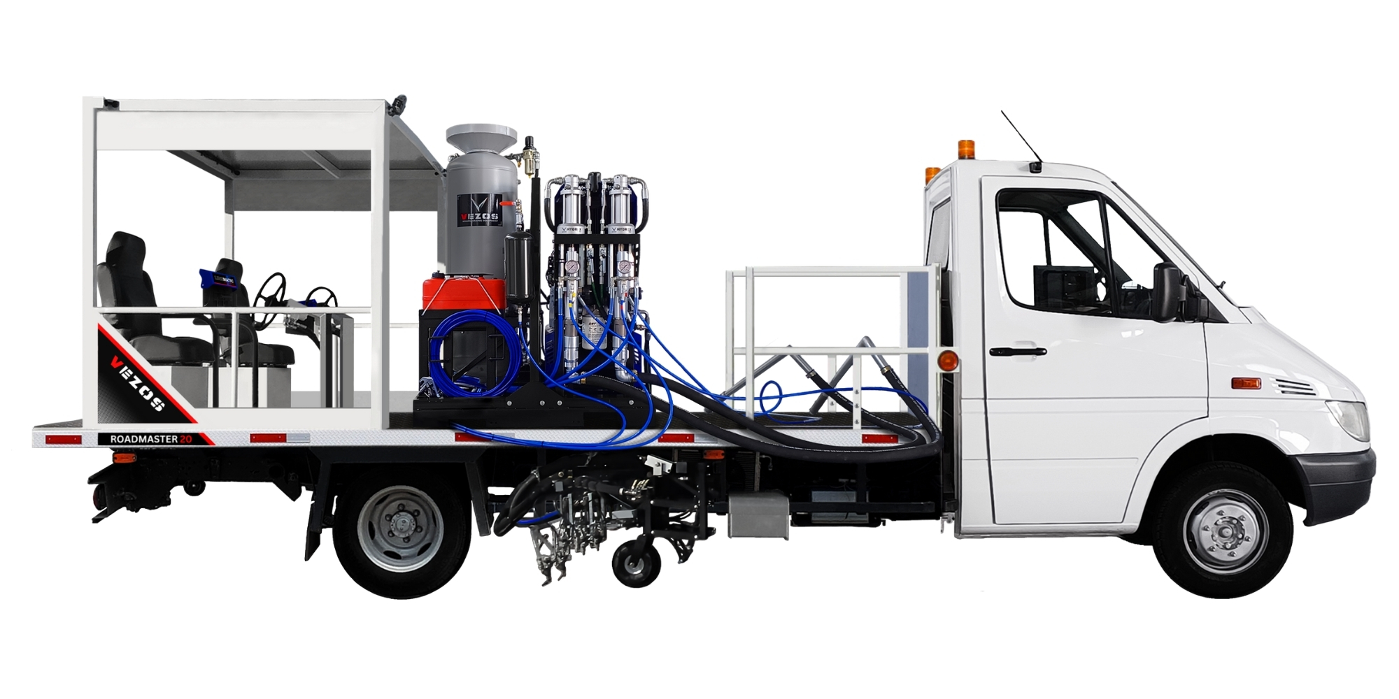 truck mounted road marking kit vezos roadmaster 20 - long line striping truck - road marking truck
