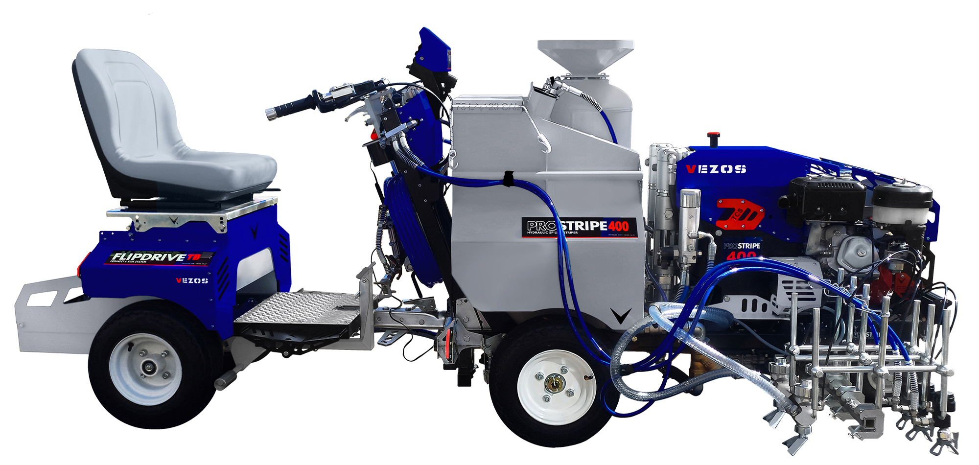 prostripe 400 with 165 lbs pressurized glass bead system